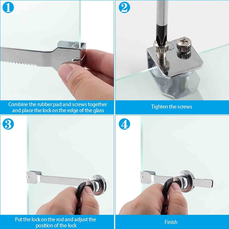 Waziaqoc 2PCS Sliding Glass Door Ratchet Lock with Chrome Finish,