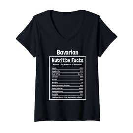 Bavarian Nutritional Facts Funny Dog V-Neck T-Shirt