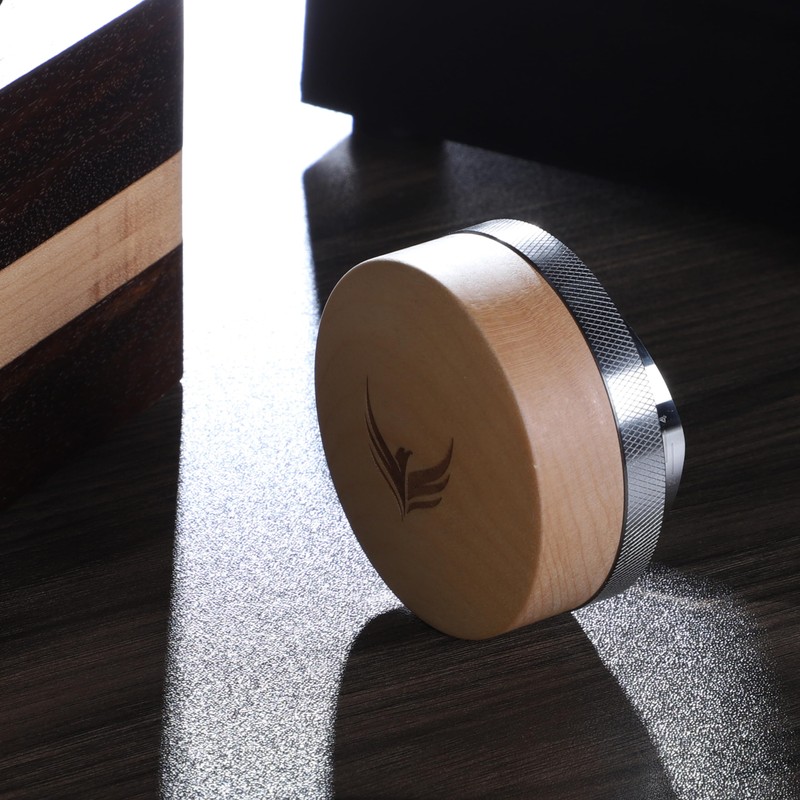 KNODOS Espresso Distribution Tool 58mm Maple Coffee Distributor Adjustable Depth