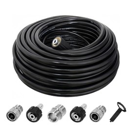 LycorTrade Pressure Washer Hose 100FT for Power Washer, 5800 PSI Kink Resistant Pressure Washing Extension Hose, 1/4" Power Washer Hose Replacement (M22-14mm) with 3/8" Quick Connector, Black