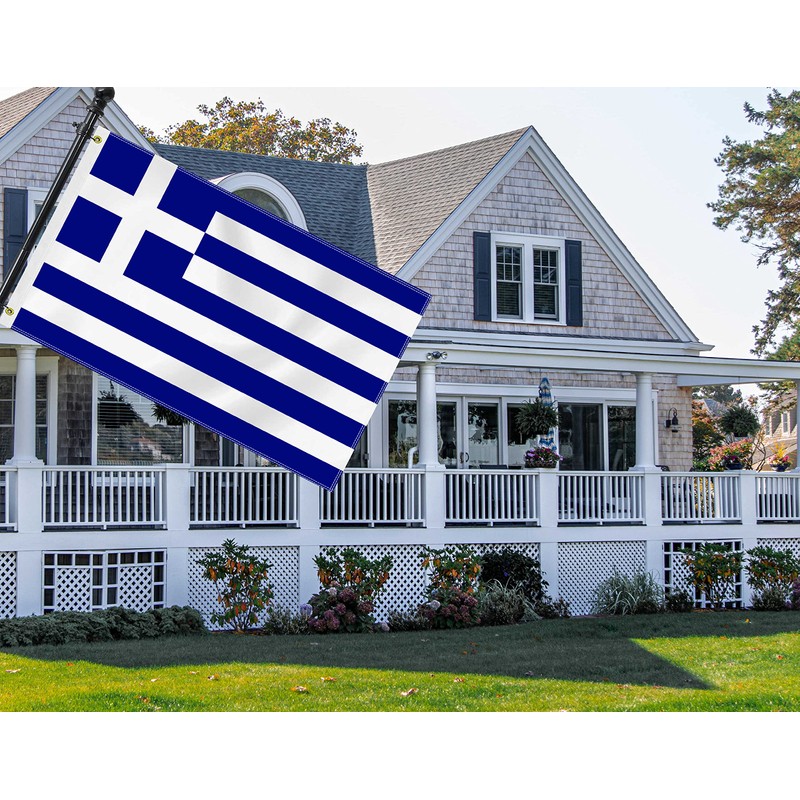 Large Greece Flag,3x5 FT Greek 75D Outdoor Banner,Decor for Garden
