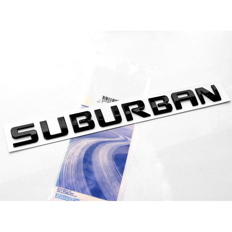 Yoaoo 3x OEM Black Suburban Nameplate Emblems Alloy Letter Badges