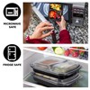 Sabco - 2 Compartment Reusable Meal Prep Containers Black Base