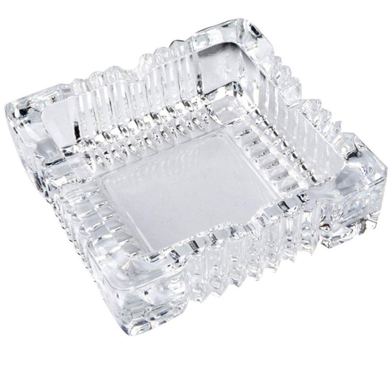 2PCS 4 inch Ashtray,Square Tabletop Glass Ashtray Smoke Collectible Tribal
