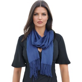 Ocomfly Scarf for Women - Gift Boxed, Ultra Soft and Warm, Cozy Shawl and Wrap, Pure Pashmina, Better than Cashmere, Oversized & Lightweight, Luxury Evening Womens Scarves - Blue