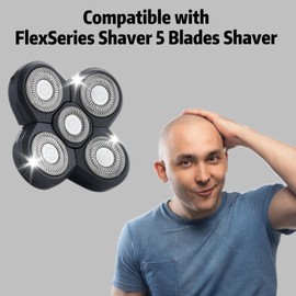 Shaver Replacement Blades Compatible with Shaver Head,5 Blades Shaver Replacement Heads Replacement Blades for Bald Men(4 pcs)