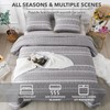 Andency Grey Quilt Set King (106x96 Inch), 3 Pieces(1 Striped