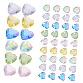 WOONEKY Versatile Nail Art Charms Resin Gems for Women Heart Shape Nail Charms Flat Back for Manicure Decorations