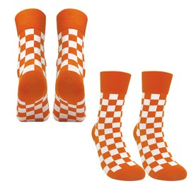 LAZZPPO Tennessee Checkerboard Orange & White Men's Socks | Tennessee Vols Apparel | University of Tennessee Socks | Gift for Tennessee Volunteer Fans and Alumni(2 Pack)