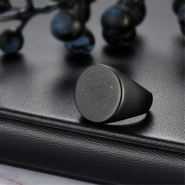 Rofusn Seals of The Seven Archangels Rings for Men Women, Stainless Steel Seven Archangels Amulet of Protection Signet Band Rings, Stainless Steel, No Gemstone