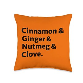 Cinnamon & Ginger & Nutmeg & Clove Fall Pumpkin Spice Lovers Throw Pillow