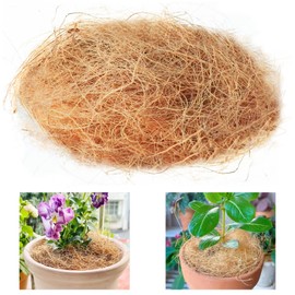 Natural Organic Coconut Husk Silk, Pure Coconut Shell Fiber Orchid Plant Coconut Fiber Substrate Coco Coir Fiber Greenery Covering (0.22 pounds)