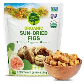 Happy Village Organic Sun Dried Smyrna Figs 40 oz
