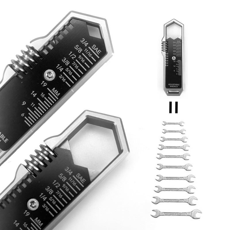 Llave Ajustable Llave EDC, Llave Universal con Mecanismo de Ajuste