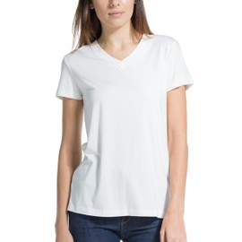 Fishers Finery Women's Ecofabric Short Sleeve V-Neck Tee; Relaxed Fit, Bright White, XX-Large