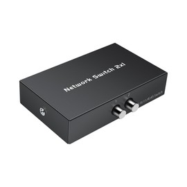 GINTOOYUN 2-in 1-Out RJ45 Network Manual Switch Selector 1-in 2-Out Bidirectional Switch Box 2 Port RJ11 RJ12 Manual Sharing Telephone Switch Box