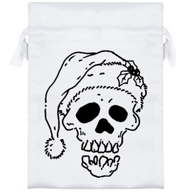 Azeeda 18cm 'Christmas Skull' Satin Drawstring Bag/Pouch (SB00026067)
