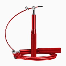 WENJION Springseil Verstellbar mit 360° Kugellager, Aluminium Speed Seilspringen mit Stahlseil für Fitness Training Boxen Indoor Outdoor Gym Workout Erwachsene