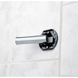 Moen Brushed Nickel 5-Foot Curved Fixed Mount Shower Curtain Rod with Pivoting Flanges, CSR2165BN