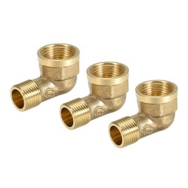 uxcell Brass Pipe Fitting 90 Degree Forged Street Elbow G1/2 Male X G3/4 Female 3pcs