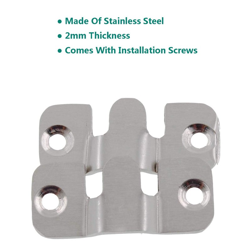ULIFESTAR Furniture Flush Mount Bracket,Stainless Steel Picture Hanger Hook,Headboard Wall