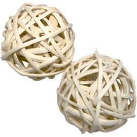 5030 Pk2 Large Natural Bamboo Chew Ball - Breakable Bird Foot Toy, Fun to Play with, Stuffable