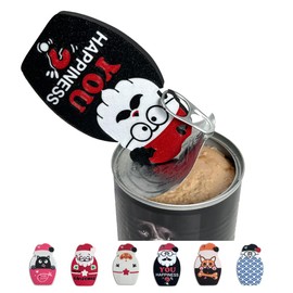 QIQQIQ Can Tab Opener for Pet & Food Cans,Cat Can Opener Tool for Long Nails,Arthritis & Sore Hands,Magnetic Fridge Can Opener with Cute Designs Santa Black
