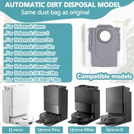 Fukmory 8 St1ck Staubbeutel kompatibel mit Roborock Saros 10R/Q Revo/Qrevo Pro/Qrevo MaxV/Qrevo Curv/Qrevo Master/S8 MaxV Ultra/S8 Max Ultra Saugroboter,3L gro?er Kapazit?t Staubsaugerbeutel Beutel Ersatztei