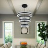O'NEELDY Modern LED Chandeliers Adjustable Hanging Black Pendant Light Fixture