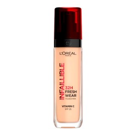 L'Oreal Paris, Base De Maquillaje Líquida De Alta Cobertura, Infallible 32H Freshwear Tono 100, 30Ml