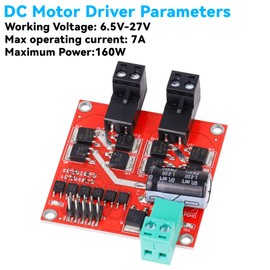 160W DC Motor Driver,L298 Dual H Bridge Motor Speed Controller 6.5V-27V 7A PWM Motor Regulator Board,Electric Motor Control Module Industrial with Optocoupler Isolation 2 Pack