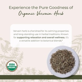 Starwest Botanicals Organic Vervain Herb - Dried Loose Leaf Herb for Tea, Herbal Blends, & Natural Wellness, Cut & Sifted, Certified Kosher, Non-GMO - 4 oz Pouch