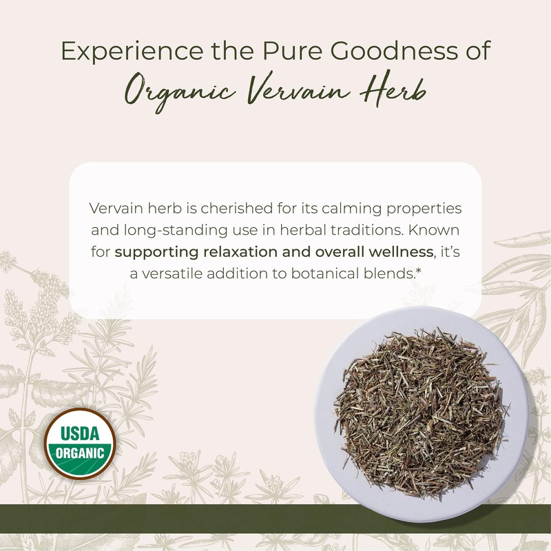 Starwest Botanicals Organic Vervain Herb - Dried Loose Leaf Herb