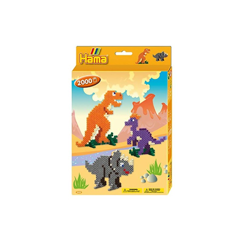 Hama 3434 Dino World Bead Set, Approx. 2000 Ironing Beads,