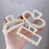 White Pearl Large Hair Clip for Thick Hair, Girls Hair