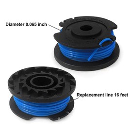 THTEN 29252 29092 Weed Eater Spools Replacement for Greenworks 21302 21332 21342 20V 24V 40V 16ft 0.065”Single Line String Trimmer with 3411546A-6 Cap Covers Parts Auto-Feed String Edger 6+1