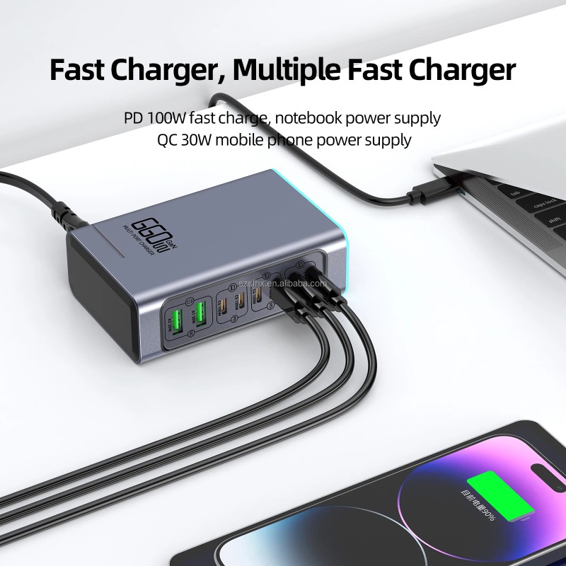 Multi-Port 100W PD Laptop USB Charging Station High-Power 140W GaN