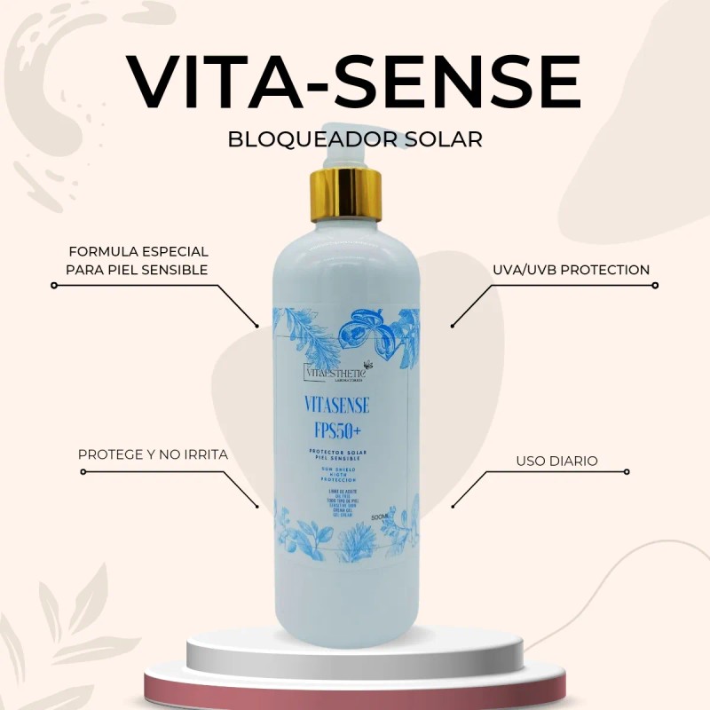 Vita-sense Bloqueador Solar Fps50 Piel Sensible Uso Diario