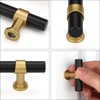 Goldenwarm 10 Pack Black and Gold Cabinet Pulls 3 Inch
