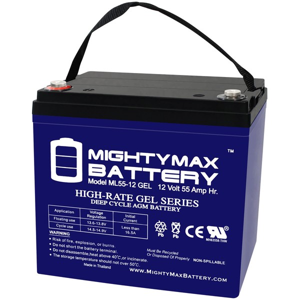 12V 55AH Gel Battery Replacement for MK M22NFSLDG