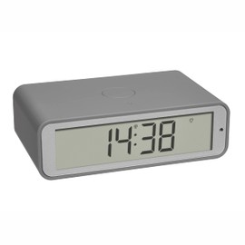TFA Dostmann Twist 60.2560.10 Digital Wireless Alarm Clock Rotating Display Elegant Design Alarm with Snooze Grey