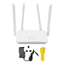 4G LTE Router 300Mbps 4 High Gain Antenna Mobile Hotspot Wireless WiFi Router with SIM Card Slot for Europe Asia 100‑240V UK Plug