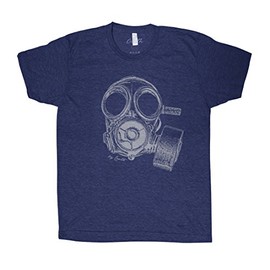 Couthclothing Men's Vintage Gas Mask American Apparel T-Shirt (M, Indigo)