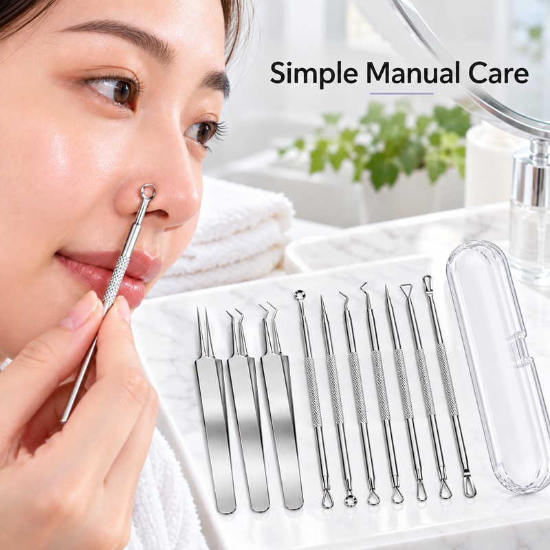 11-Piece Blackhead Remover Tool Set for Facial Care – Stainless