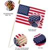 Pack of 50 American Flags with wood Stick, 12x18 Inch