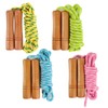 Suwimut 4 Pack Cotton Jump Rope, Wooden Handle Adjustable Cotton