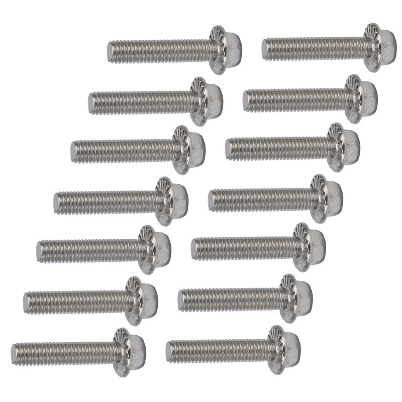 20Pcs M10x1.5 Screw Bolts A2‑70 Stainless Steel Flanged Hex Head