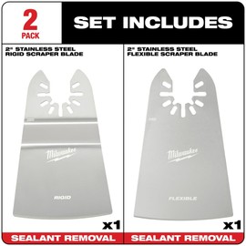 Oscillating Flexible and Rigid Scraper Blades - 1-3/8", 2 Pack