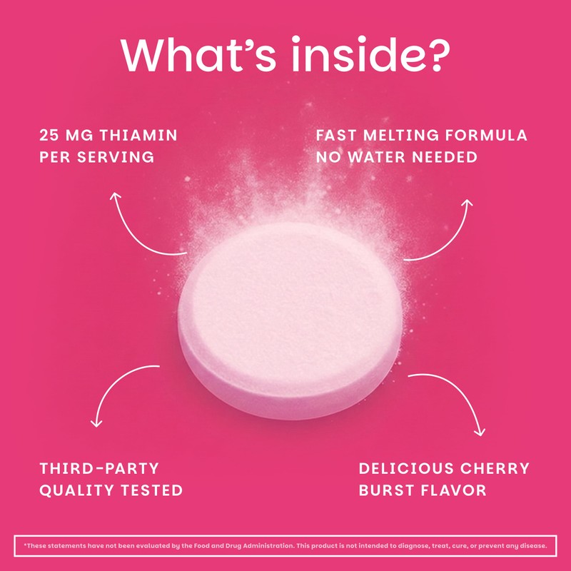 EZ Melts Dissolvable Vitamin B1 25 mg - Thiamin Supplement