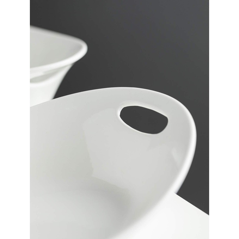 YHOSSEUN Large Serving Bowl with Handles, 1.5 Quarts Oval Serving